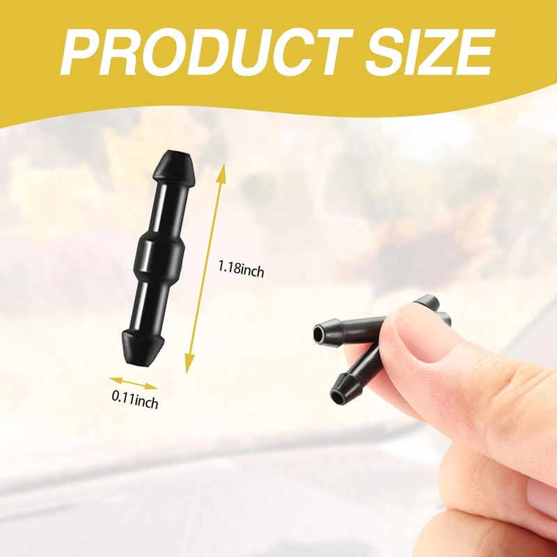 JRYEM 20PCS Universal Windshield Washer Hose Connectors, 2-Way I-Type Wiper Hose Adapters for Car Windshield Washer Nozzles - Image 2